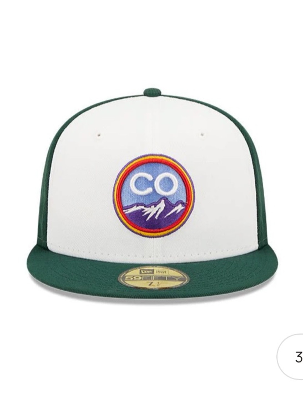 New Era 59FIFTY Fitted Cap - Colorado Rockies Dark Green and White